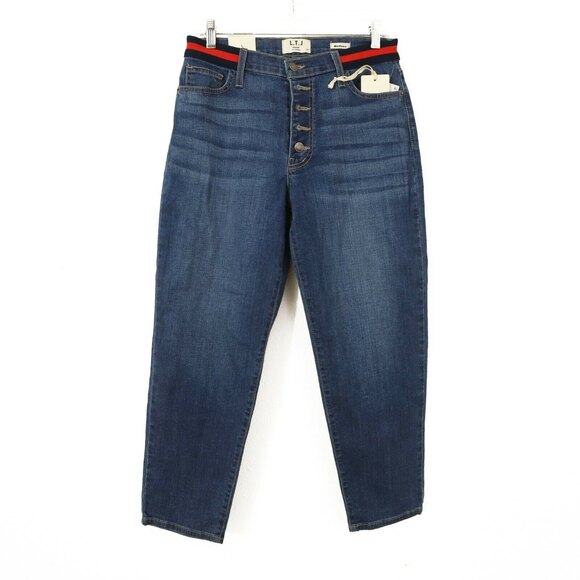 LTJ Nordstrom Modena Jeans 29 Straight High Rise Button Fly Blue NEW Tag B54 - Picture 1 of 5